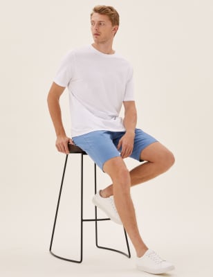 

M&S Collection Pack de 2 chinos cortos elásticosMens - Mid Blue/Navy, Mid Blue/Navy