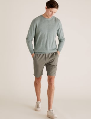  Short chino en coton biologique à taille élastique - Stone