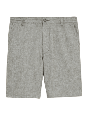 

Mens M&S Collection Linen Blend Chino Shorts - Khaki Mix, Khaki Mix