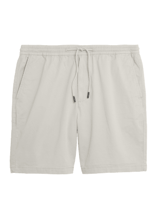 

Mens M&S Collection Cotton Rich Elasticated Waist Shorts - Light Stone, Light Stone