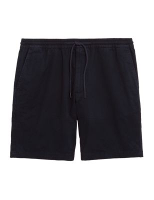 

Mens M&S Collection Cotton Rich Elasticated Waist Shorts - Navy, Navy