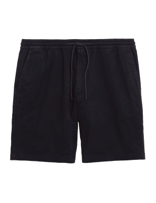 

Mens M&S Collection Cotton Rich Elasticated Waist Shorts - Navy, Navy