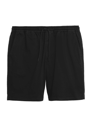 

Mens M&S Collection Cotton Rich Elasticated Waist Shorts - Black, Black