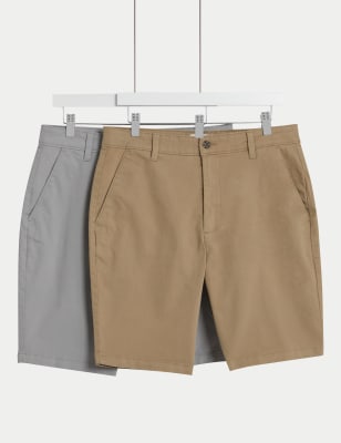 2er-Pack elegante Chino-Shorts mit Stretch-Anteil - AT