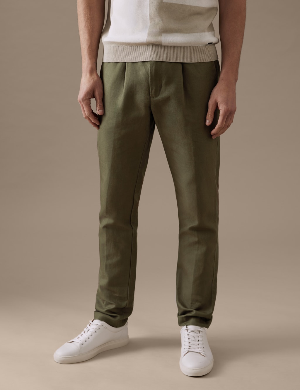 Men’s Casual Linen Trousers M&S