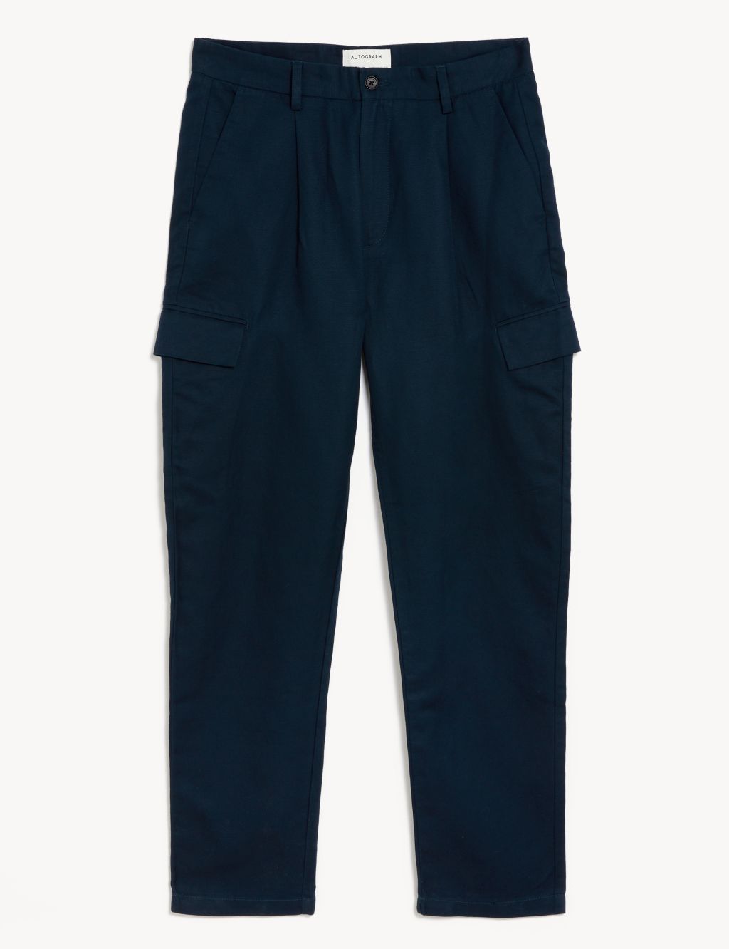 Regular Fit Linen Blend Cargo Trousers image 2