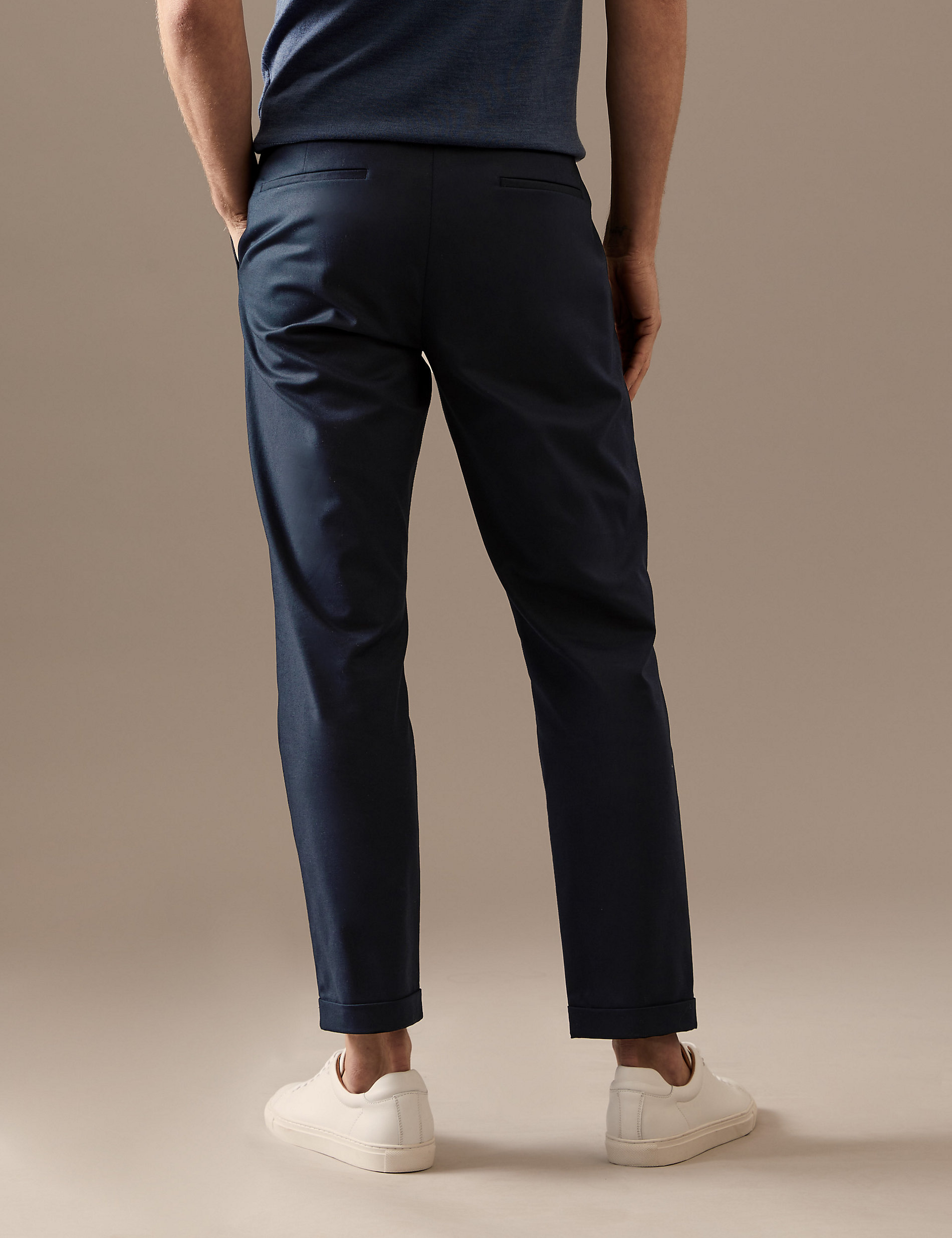 Tapered Fit Single Pleat Trousers