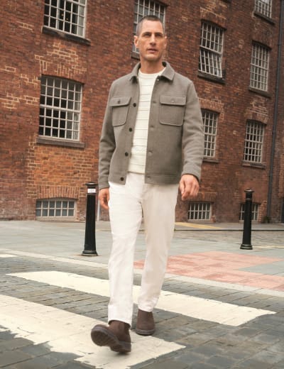 Tapered Fit Corduroy Single Pleat Trousers