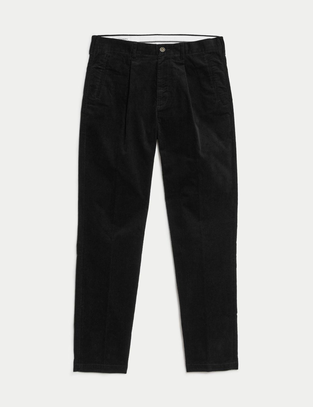 Tapered Fit Corduroy Single Pleat Trousers image 2