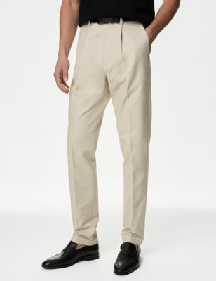 

Mens M&S Collection Schmal zulaufende, elegante Chinohose mit Stretchanteil - Neutral, Neutral
