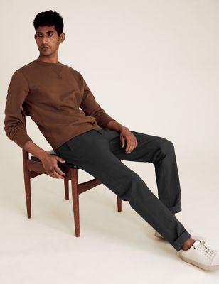 Slim Fit Textured Stretch Chinos - BE