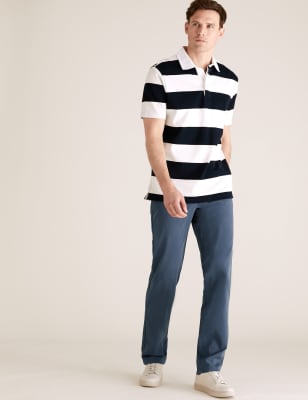 

Mens M&S Collection Ultimative Chinohose aus Bio-Baumwolle in schmaler Passform - Dark Airforce, Dark Airforce