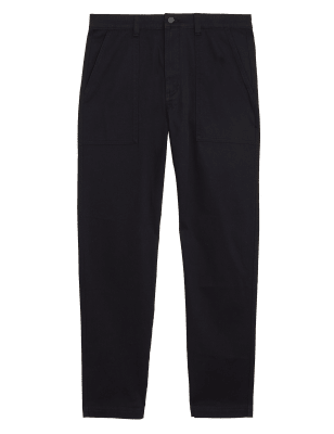 

Mens M&S Collection Tapered Fit Utility Trousers - Navy, Navy