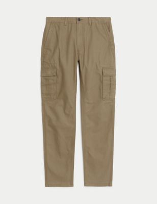 Tapered Fit Pure Cotton Cargo Trousers