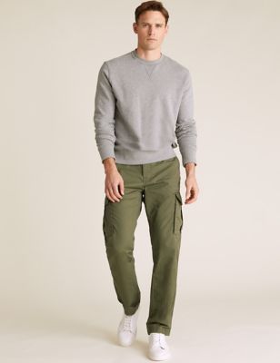  Pantalon cargo coupe droite 100 % coton biologique - Dark Green