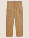 Straight Fit Organic Cotton Cargo Trousers