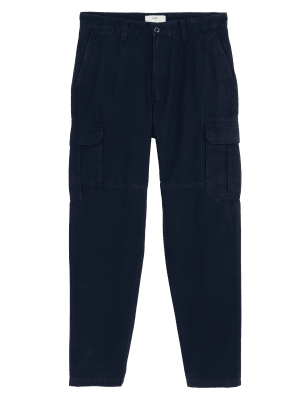

Mens M&S Collection Pure Cotton Utility Cargo Trousers - Dark Navy, Dark Navy