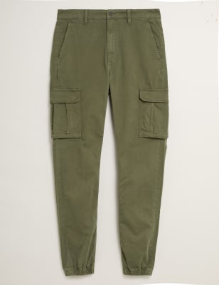 Slim Fit Cuffed Cargo Trousers