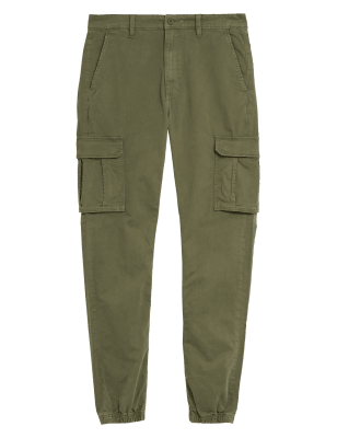 

Mens M&S Collection Cargo-Hose in schmaler Passform mit Bündchen - Khaki, Khaki