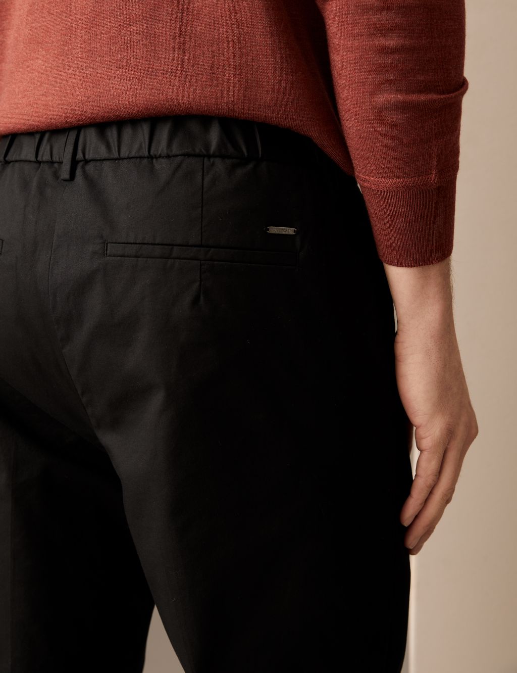 Tapered Fit Pleat Front Stretch Chinos image 5