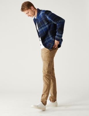 

Mens M&S Collection Slim Fit Lightweight Cargo Trousers - Topaz, Topaz