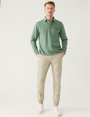 

Mens M&S Collection Slim Fit Lightweight Cuffed Cargo Trousers - Light Grey, Light Grey