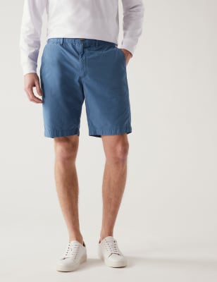 

Mens M&S Collection Shorts aus reiner Baumwolle mit Halbelastikbund - Cornflower, Cornflower