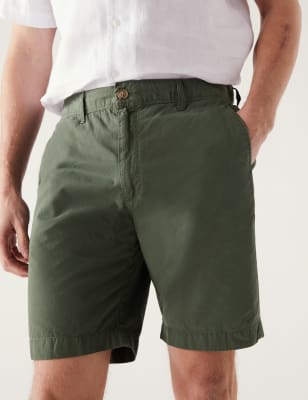 

Mens M&S Collection Pure Cotton Half Elasticated Waist Shorts - Khaki, Khaki