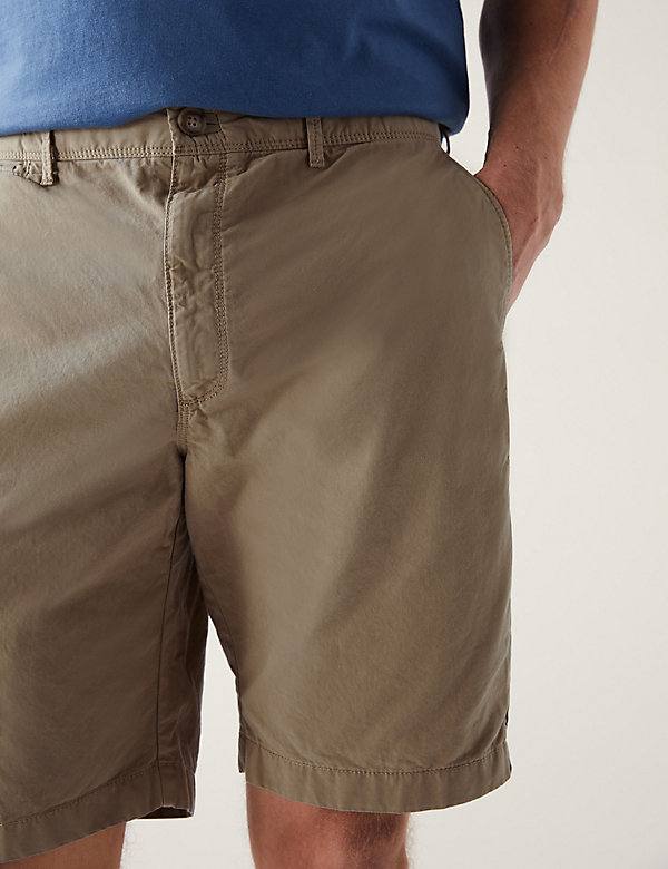 Shorts aus reiner Baumwolle mit Halbelastikbund - AT