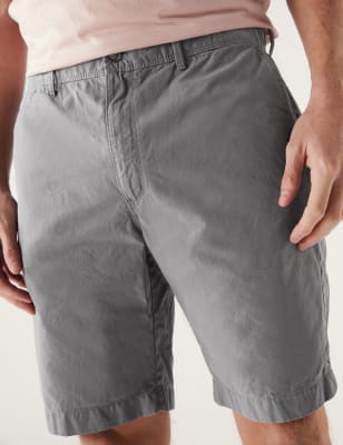 

Mens M&S Collection Pure Cotton Half Elasticated Waist Shorts - Grey, Grey