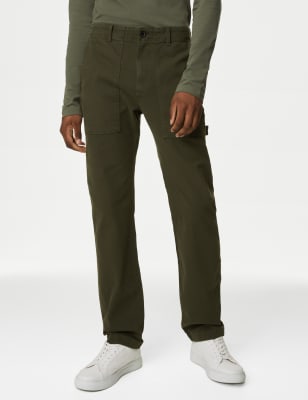 Straight Fit Utility Stretch Trousers