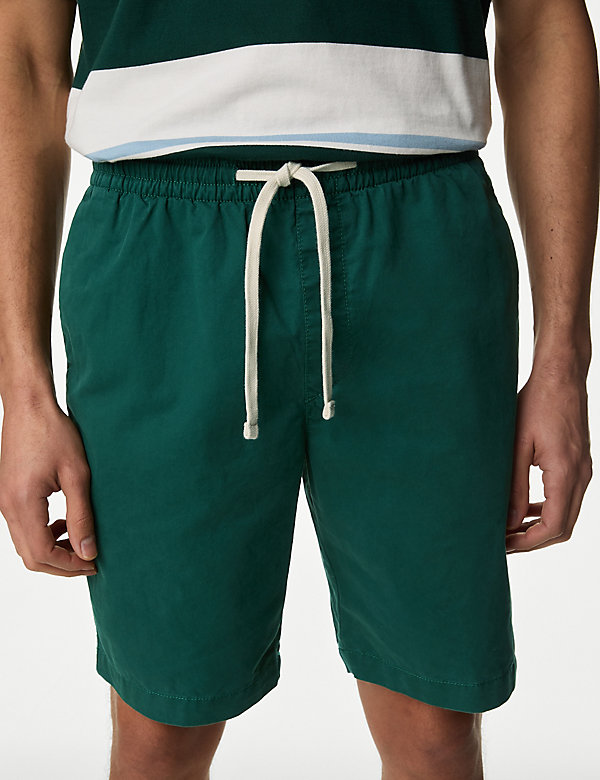 Puur katoenen korte broek met elastische tailleband - NL