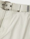 Luźne fakturowane spodnie cargo z&nbsp;paskiem odporne na rozdarcia
