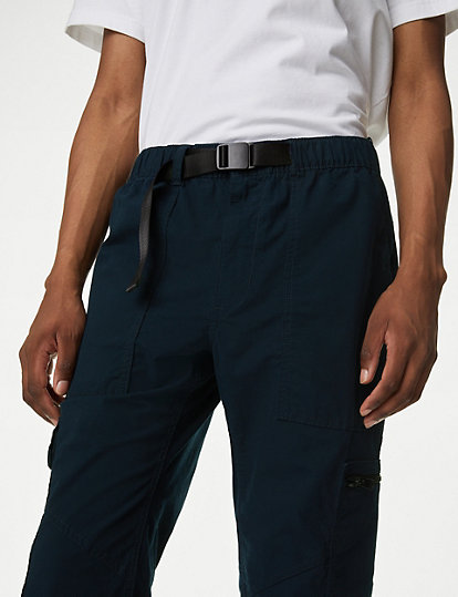 M&S Collection Straight Fit Cargo Trousers With Stormwear™ - Slng - Navy, Navy