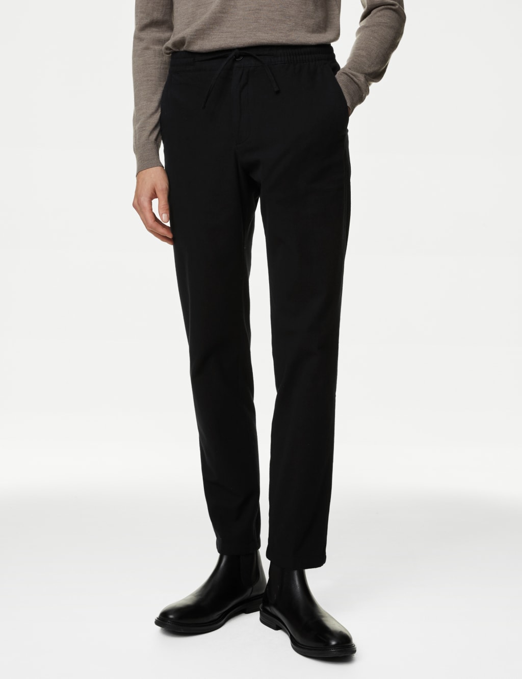 Tapered Fit Elasticated Waist Trousers image 3