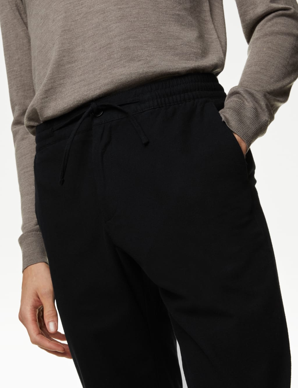 Tapered Fit Elasticated Waist Trousers image 4