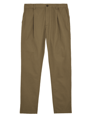 

Mens M&S Originals Pure Cotton Pleat Front Chino - Caramel, Caramel