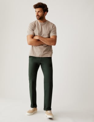 

Mens M&S Collection Regular Fit Heritage Chinos - Moss, Moss