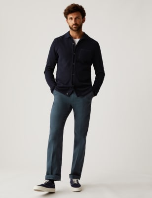 

Mens M&S Collection Traditionelle Chinohose in normaler Passform - Indigo, Indigo