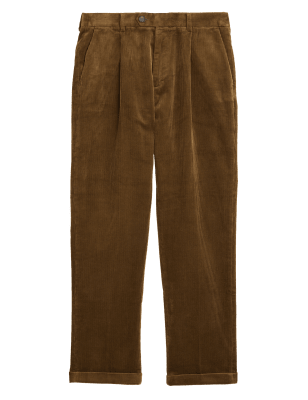 

Mens M&S Originals Belgrave Premium Cotton Loose Fit Corduroy Chinos - Toffee, Toffee