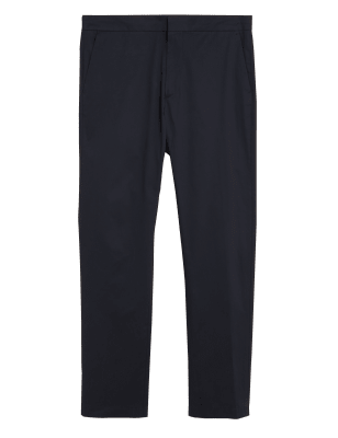 

Mens Autograph Slim Fit Cotton Rich Half Elasticated Waist Chino Trouser - Dark Navy, Dark Navy