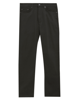 

Mens M&S Collection Straight Fit Italian 5 Pocket Trousers - Dark Khaki, Dark Khaki