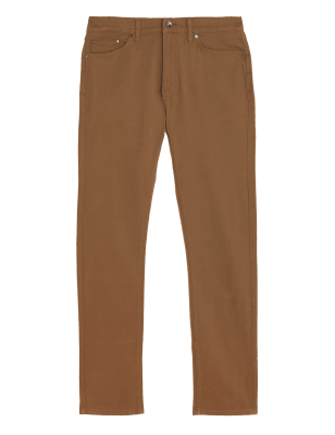 

Mens M&S Collection Schmal geschnittene, italienische 5-Taschen-Hose - Dark Stone, Dark Stone