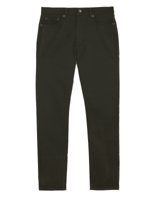 

Mens M&S Collection Slim Fit Italian 5 Pocket Trousers - Dark Khaki, Dark Khaki