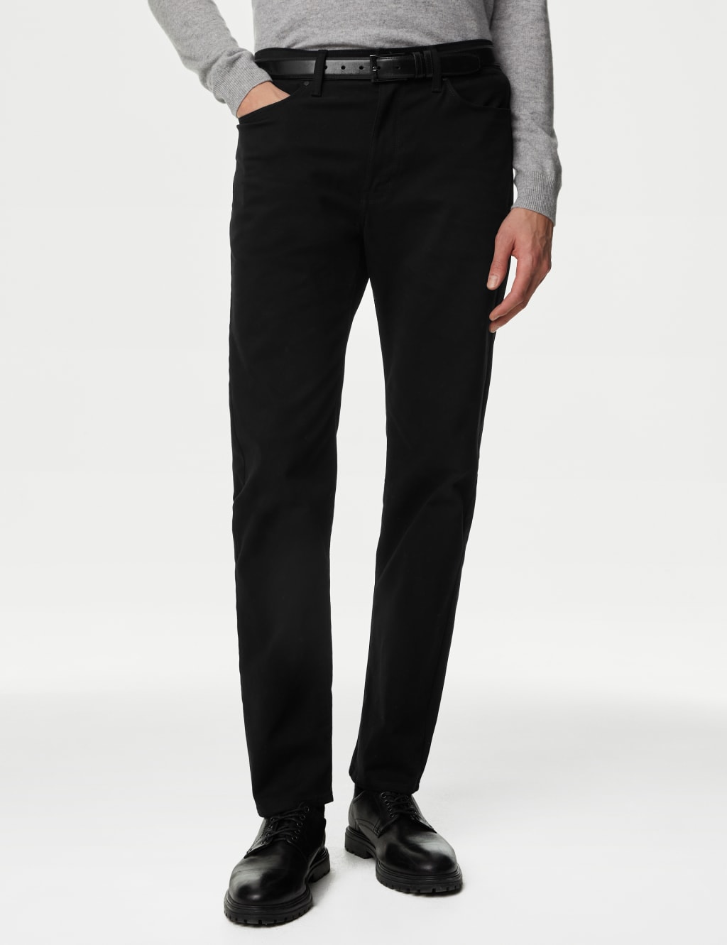 Straight Fit Italian 5 Pocket Trousers image 3