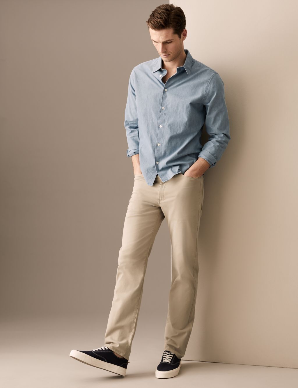 Straight Fit Italian 5 Pocket Trousers image 1