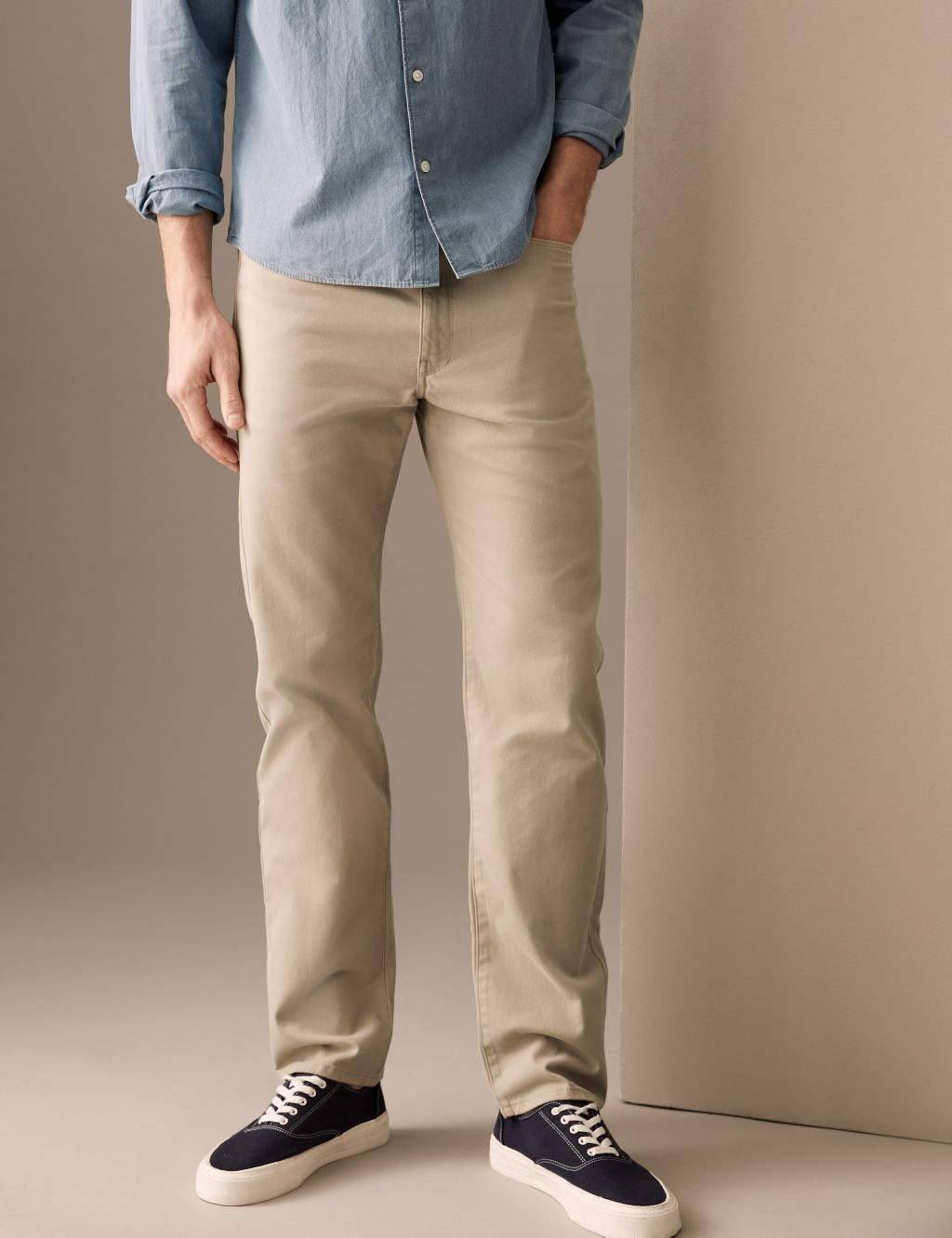 Straight Fit Italian 5 Pocket Trousers image 2
