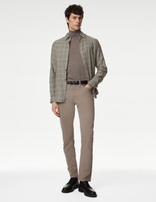 

Mens Autograph Schmal geschnittene, italienische 5-Taschen-Hose - Taupe, Taupe