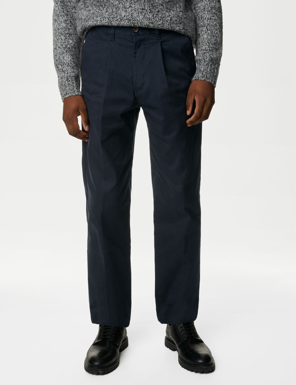 Tapered Fit Single Pleat Chinos image 1