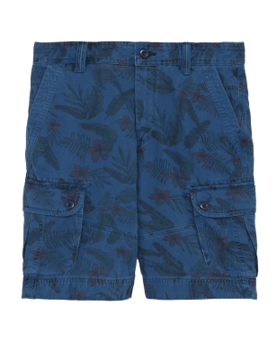 

Mens M&S Collection Pure Cotton Printed Cargo Shorts - Navy, Navy